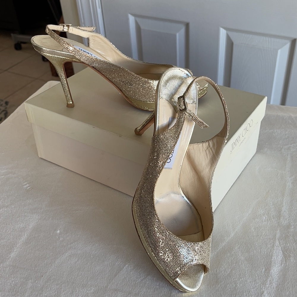 Jimmy Shoo Nova Glitters Hi Heel/Sandal